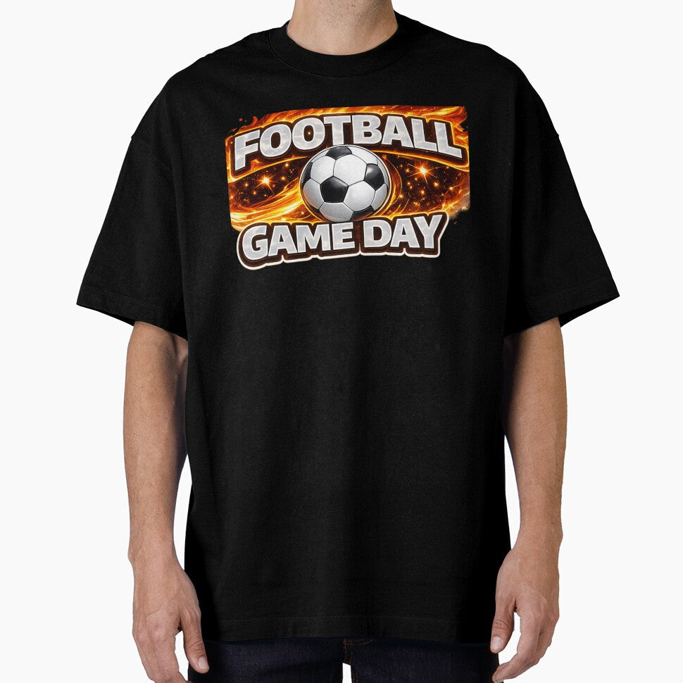 Football Game Day Fiery Flame Soccer Fans by annenambiro Unisex T-shirt, Sweatshirt, Hoodie, Long Sleeve Tee - T-Shirt, Sweatshirt, Hoodie