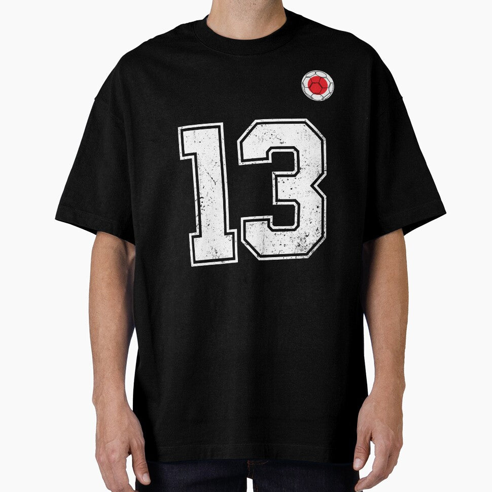 Japan Soccer Number 13 Vintage Sports Fan by LiviuGligoros Unisex T-shirt, Sweatshirt, Hoodie, Long Sleeve Tee - T-Shirt, Sweatshirt, Hoodie