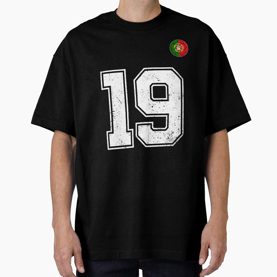 Portugal Soccer Number 19 Vintage Sports Fan by OliviaHayesArt Unisex T-shirt, Sweatshirt, Hoodie, Long Sleeve Tee - T-Shirt, Sweatshirt, Hoodie