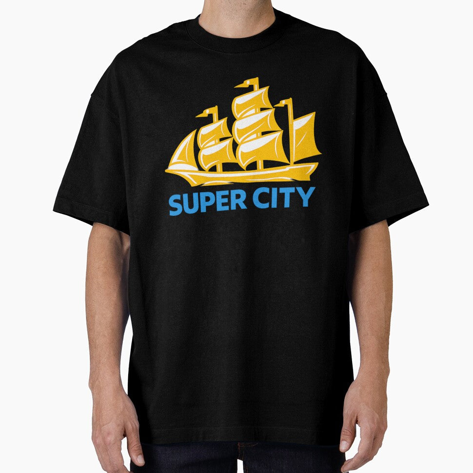 Super Manchester City by terrace-designs Unisex T-shirt, Sweatshirt, Hoodie, Long Sleeve Tee - T-Shirt, Sweatshirt, Hoodie