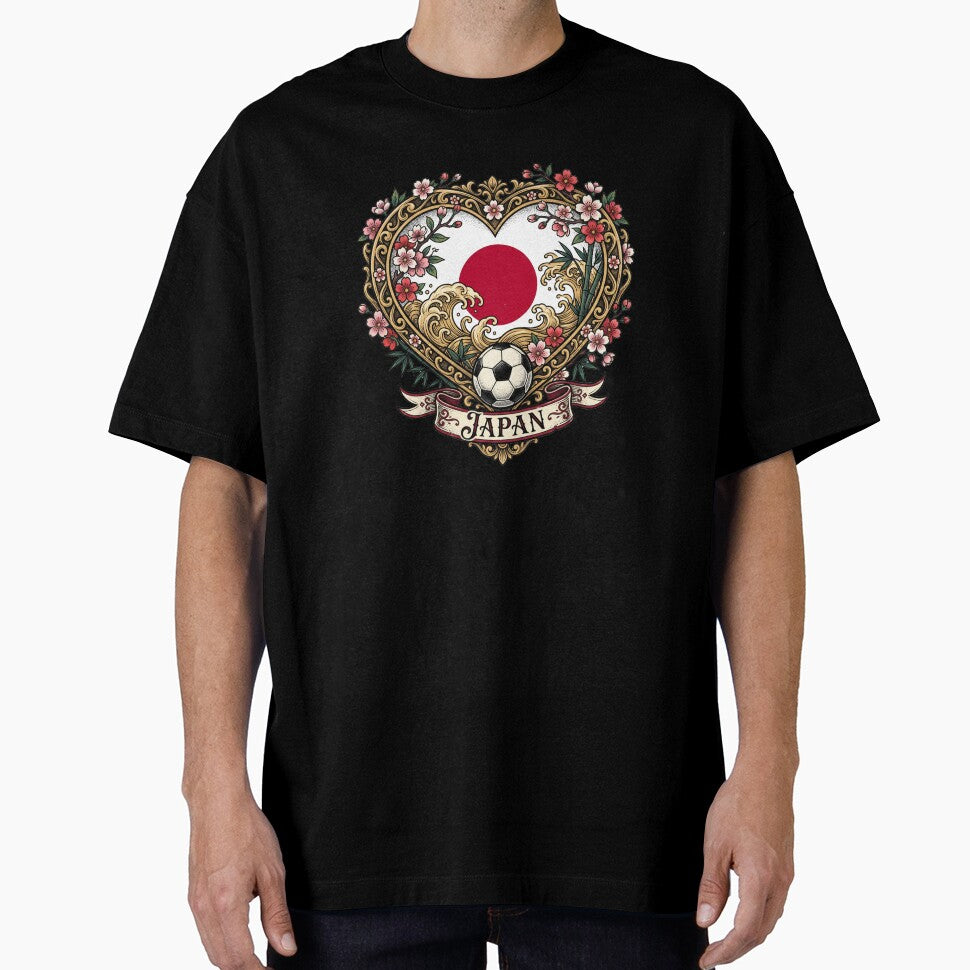 Japan Heart Sakura Flag  Soccer World Cup 2026 by David Mateo ArtWorks Unisex T-shirt, Sweatshirt, Hoodie, Long Sleeve Tee - T-Shirt, Sweatshirt, Hoodie