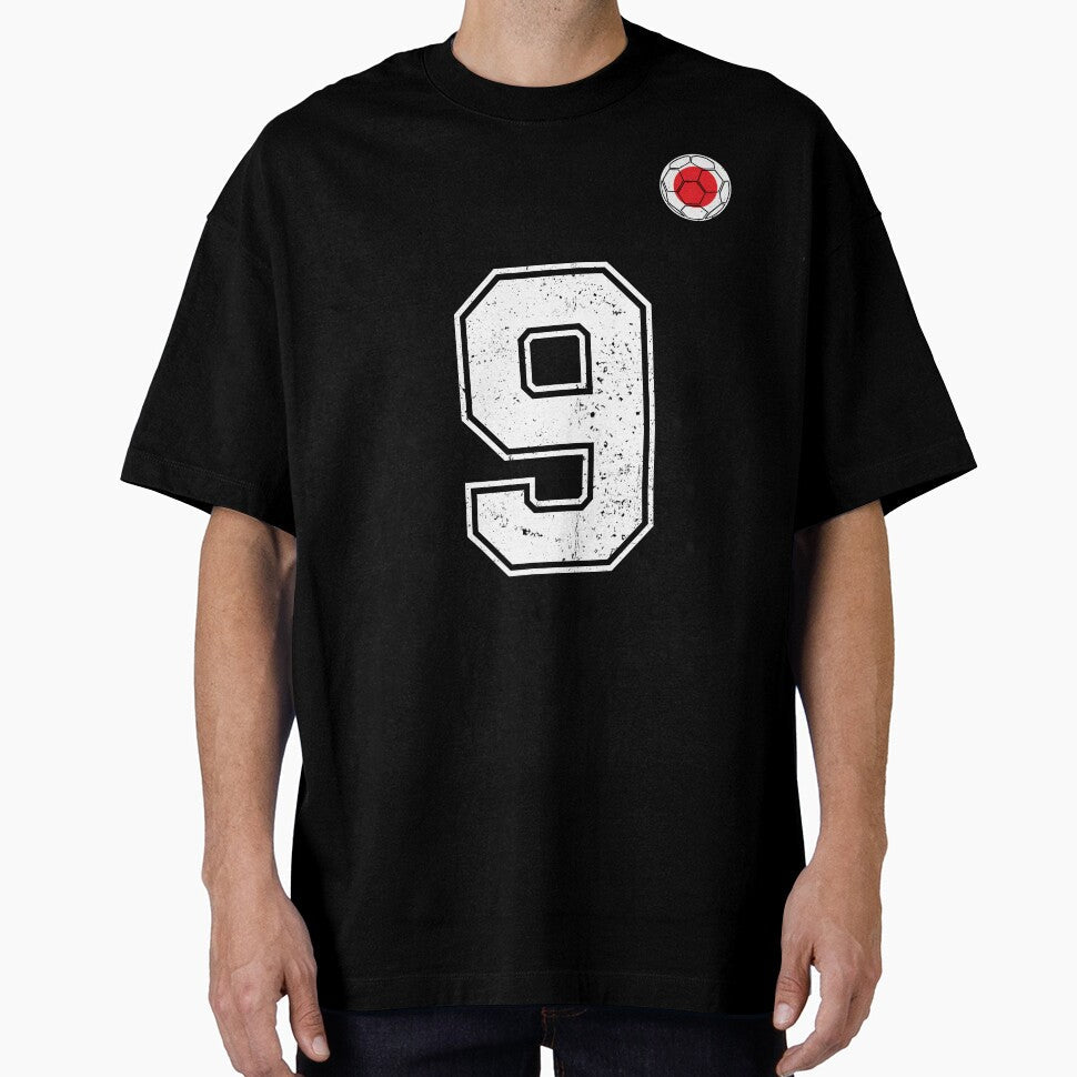 Japan Soccer Number 9 Vintage Sports Fan by LiviuGligoros Unisex T-shirt, Sweatshirt, Hoodie, Long Sleeve Tee - T-Shirt, Sweatshirt, Hoodie