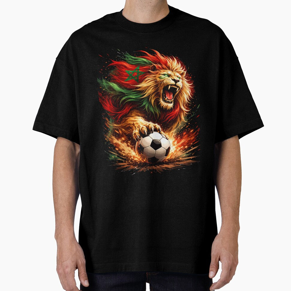 Atlas Lion  Moroccan Football Power by NEWDESINGS12 Unisex T-shirt, Sweatshirt, Hoodie, Long Sleeve Tee - T-Shirt, Sweatshirt, Hoodie