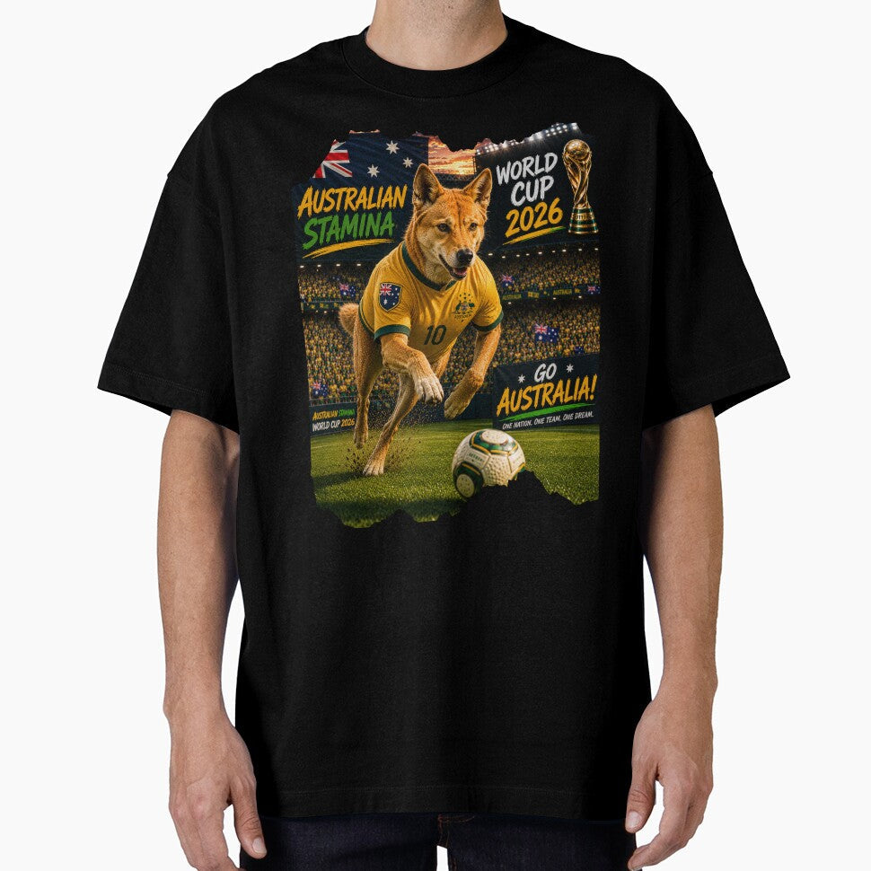 World Cup 2026 Australia Soccer fan Dingo Stamina by WhatASunShine Unisex T-shirt, Sweatshirt, Hoodie, Long Sleeve Tee - T-Shirt, Sweatshirt, Hoodie