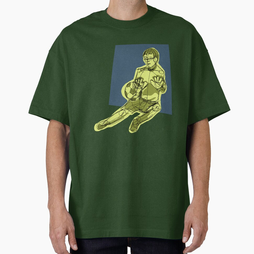 Block Goalkeeper with green background by missmann Unisex T-shirt, Sweatshirt, Hoodie, Long Sleeve Tee - T-Shirt, Sweatshirt, Hoodie