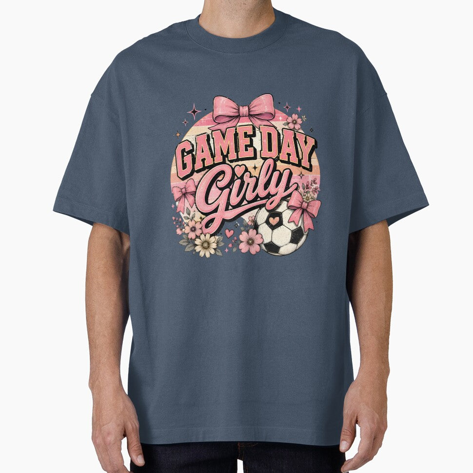 Game Day Girly Coquette Soccer Bow Vintage T-Shirt by PixelForge11 Unisex T-shirt, Sweatshirt, Hoodie, Long Sleeve Tee - T-Shirt, Sweatshirt, Hoodie