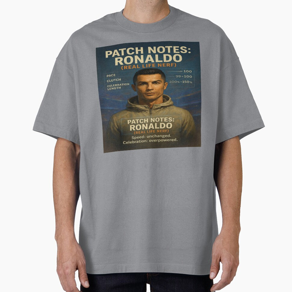 Patch Notes Cristiano Ronaldo  Real Life Nerf Football Gamer by POD DYNASTY | Original Print On Demand T-Shirt Graphics - T-Shirt, Sweatshirt, Hoodie