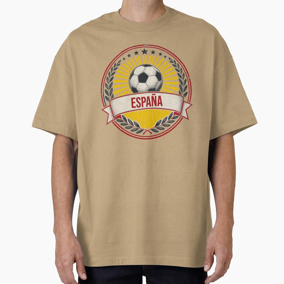 Spain Vintage Soccer Crest  Retro Espaa Football Badge Fan Emblem by icemanphotos Unisex T-shirt, Sweatshirt, Hoodie, Long Sleeve Tee - T-Shirt, Sweatshirt, Hoodie