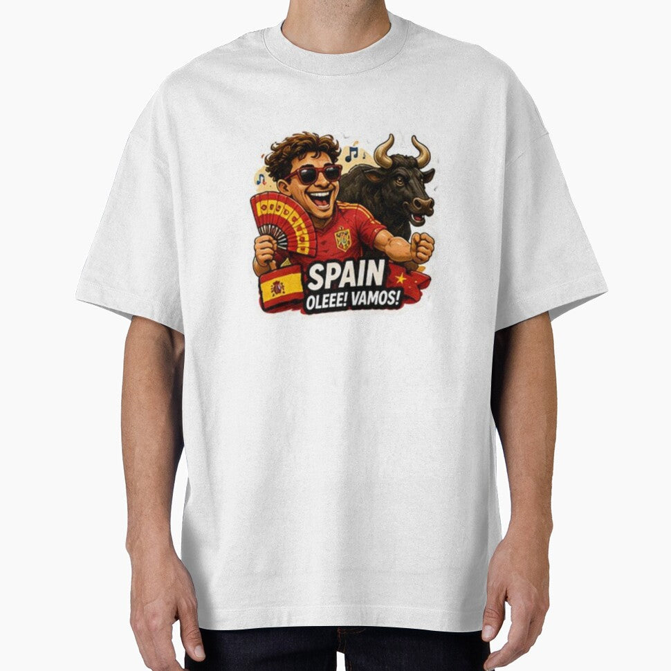 Spain 2026 Cartoon Football Fan Design by Pixanova Unisex T-shirt, Sweatshirt, Hoodie, Long Sleeve Tee - T-Shirt, Sweatshirt, Hoodie
