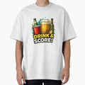 Drink & Score! Soccer Fan Party Sticker by Pixanova Unisex T-shirt, Sweatshirt, Hoodie, Long Sleeve Tee - T-Shirt, Sweatshirt, Hoodie