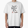 Cute Social Battery 2% Panda  Introvert Low Energy Funny Design by Sanika arts Unisex T-shirt, Sweatshirt, Hoodie, Long Sleeve Tee - T-Shirt, Sweatshirt, Hoodie