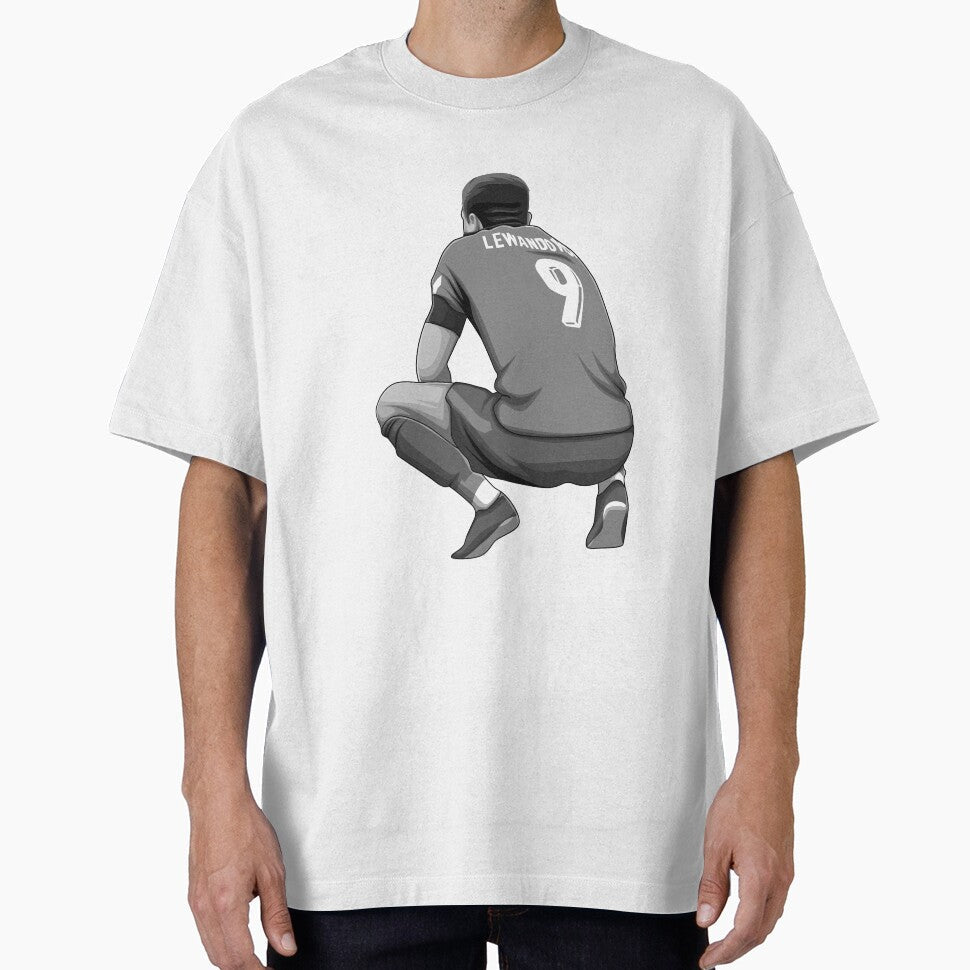 Robert Lewandowski Black and White Version by Aldduardo Unisex T-shirt, Sweatshirt, Hoodie, Long Sleeve Tee - T-Shirt, Sweatshirt, Hoodie