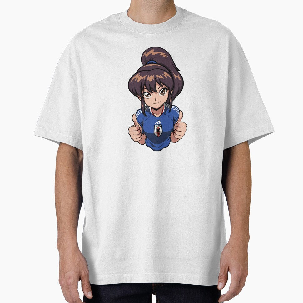 Japan Soccer Anime Girl Thumbs Up by MainColle Unisex T-shirt, Sweatshirt, Hoodie, Long Sleeve Tee - T-Shirt, Sweatshirt, Hoodie