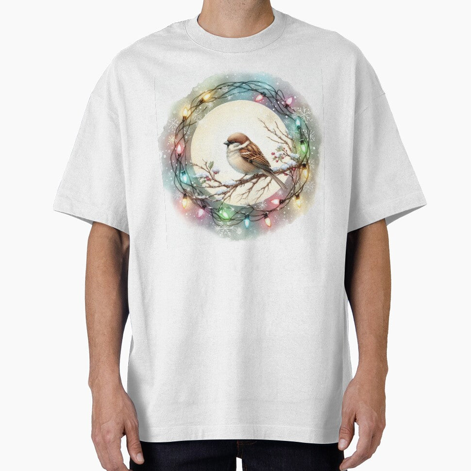 Winter Bird with Christmas Lights by DesignsbyVelvet Unisex T-shirt, Sweatshirt, Hoodie, Long Sleeve Tee - T-Shirt, Sweatshirt, Hoodie