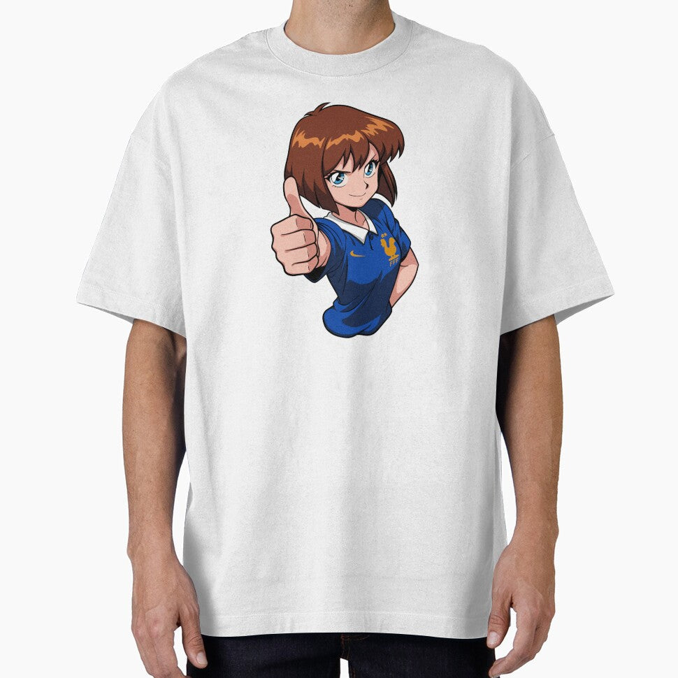 France Football Fan Anime Girl by MainColle Unisex T-shirt, Sweatshirt, Hoodie, Long Sleeve Tee - T-Shirt, Sweatshirt, Hoodie