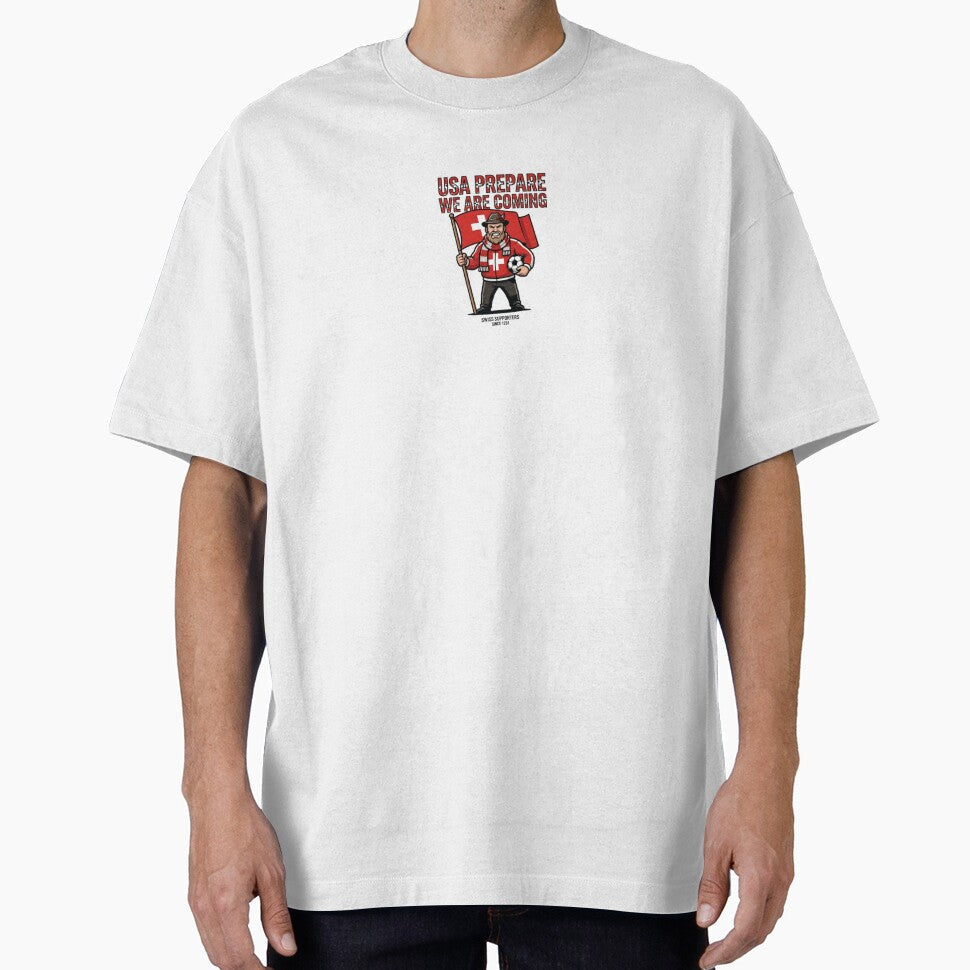 Switzerland Soccer Fans 2026 Sticker We Are Coming by Imaginarium of Chaos falcon88 Unisex T-shirt, Sweatshirt, Hoodie, Long Sleeve Tee - T-Shirt, Sweatshirt, Hoodie
