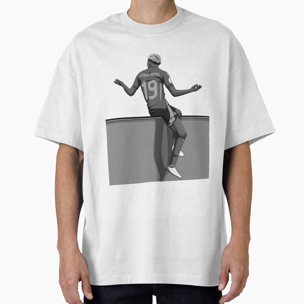 Lamine Yamal Black and White Version by Aldduardo Unisex T-shirt, Sweatshirt, Hoodie, Long Sleeve Tee - T-Shirt, Sweatshirt, Hoodie