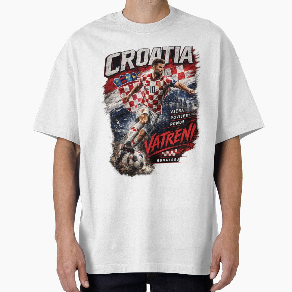 Croatia Football Fan Art T-Shirt | Croatian Soccer Supporter Graphic | Vatreni Inspired Sports Design by CosmoMerchStore - T-Shirt, Sweatshirt, Hoodie