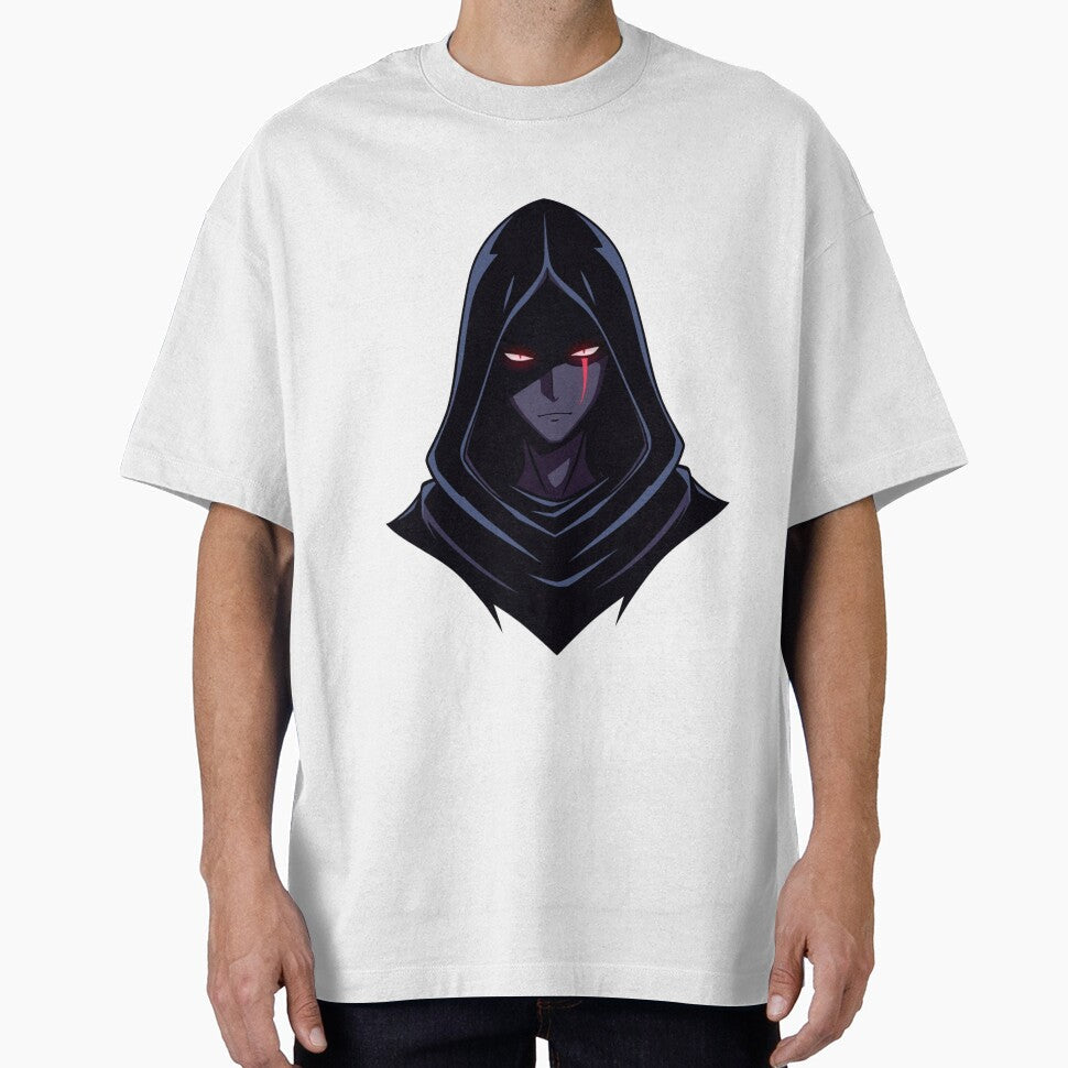Dark Anime Hooded Character Minimal Logo Design by Animepopstudio Unisex T-shirt, Sweatshirt, Hoodie, Long Sleeve Tee - T-Shirt, Sweatshirt, Hoodie