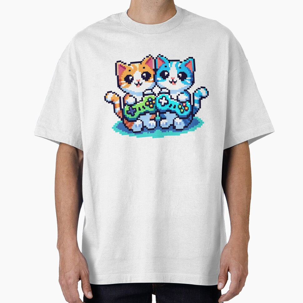 Cats and Gaming by PeelZinc Unisex T-shirt, Sweatshirt, Hoodie, Long Sleeve Tee - T-Shirt, Sweatshirt, Hoodie