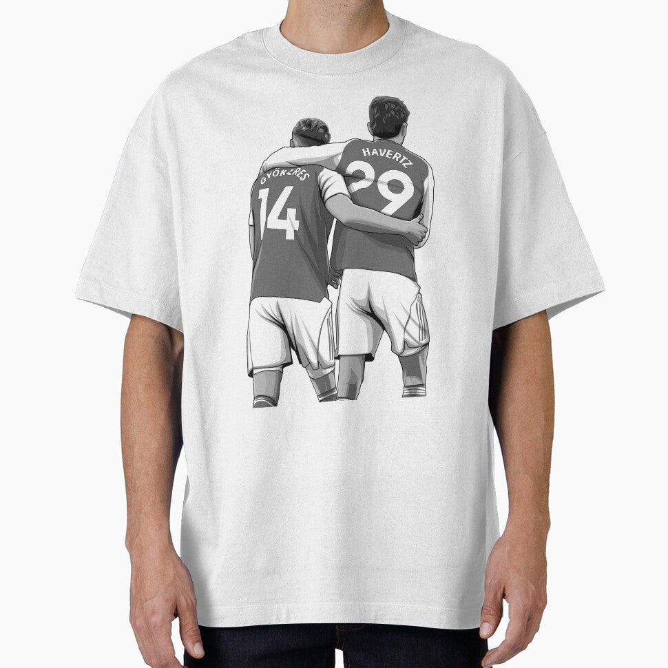 Viktor Gyokeres and Kai Havertz Black and White Version by Aldduardo Unisex T-shirt, Sweatshirt, Hoodie, Long Sleeve Tee - T-Shirt, Sweatshirt, Hoodie