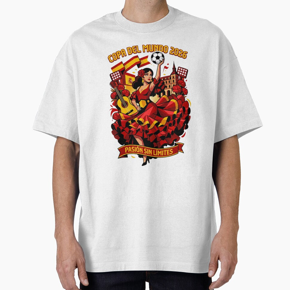 Spanish Flamenco Football Fan by Retro Arabica Unisex T-shirt, Sweatshirt, Hoodie, Long Sleeve Tee - T-Shirt, Sweatshirt, Hoodie