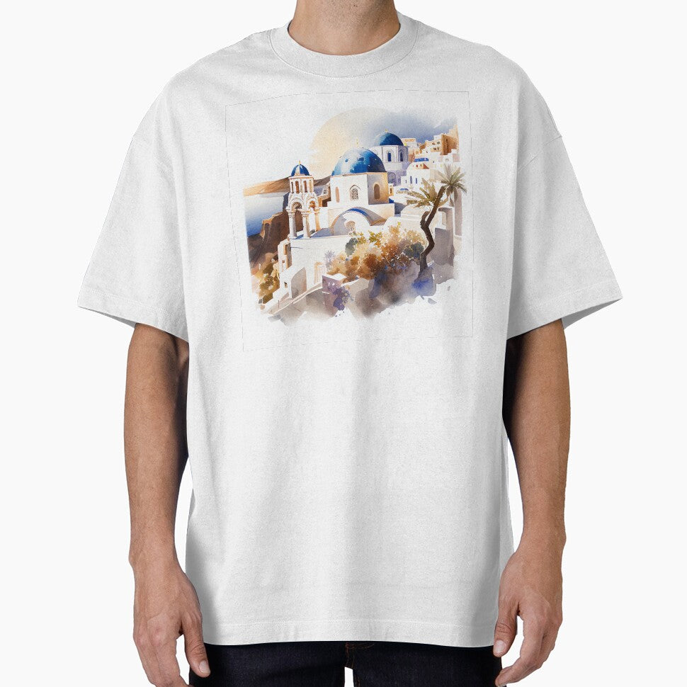 Santorini island by KittyCat08 Unisex T-shirt, Sweatshirt, Hoodie, Long Sleeve Tee - T-Shirt, Sweatshirt, Hoodie