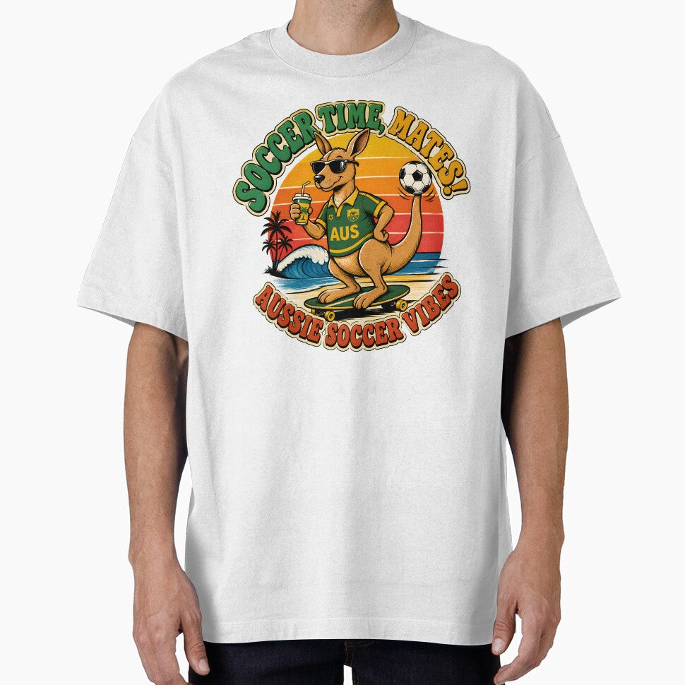 Soccer Time Mates  Aussie Soccer Vibes Funny Kangaroo Beach Design by PatysArt Unisex T-shirt, Sweatshirt, Hoodie, Long Sleeve Tee - T-Shirt, Sweatshirt, Hoodie