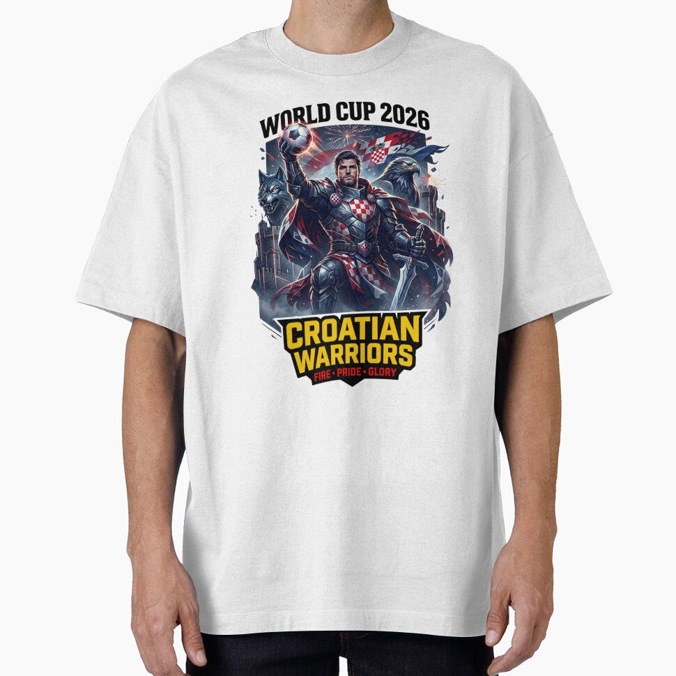 Croatian Warriors Football Fan Design by Retro Arabica Unisex T-shirt, Sweatshirt, Hoodie, Long Sleeve Tee - T-Shirt, Sweatshirt, Hoodie