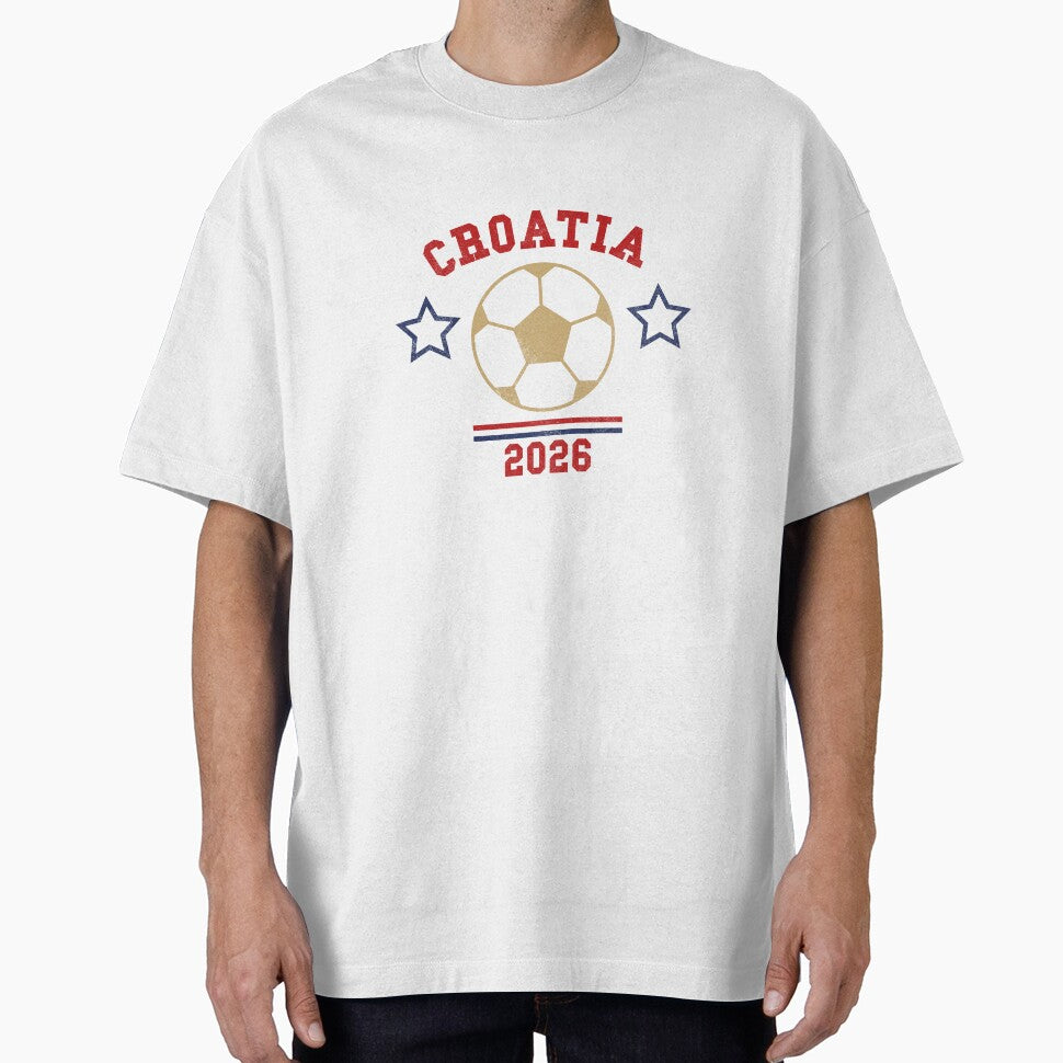 Croatia Football Vintage Tee 2026 by C & T ArtLab Unisex T-shirt, Sweatshirt, Hoodie, Long Sleeve Tee - T-Shirt, Sweatshirt, Hoodie
