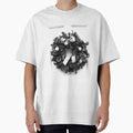 Christmas Wreath on Door  Elegant Black and White Holiday Decor Illustration by inkoutninja - T-Shirt, Sweatshirt, Hoodie