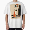 Wall Art - Postcard - Modern Minimalist Cat Geometry by ForeverPrintsOK Unisex T-shirt, Sweatshirt, Hoodie, Long Sleeve Tee - T-Shirt, Sweatshirt, Hoodie