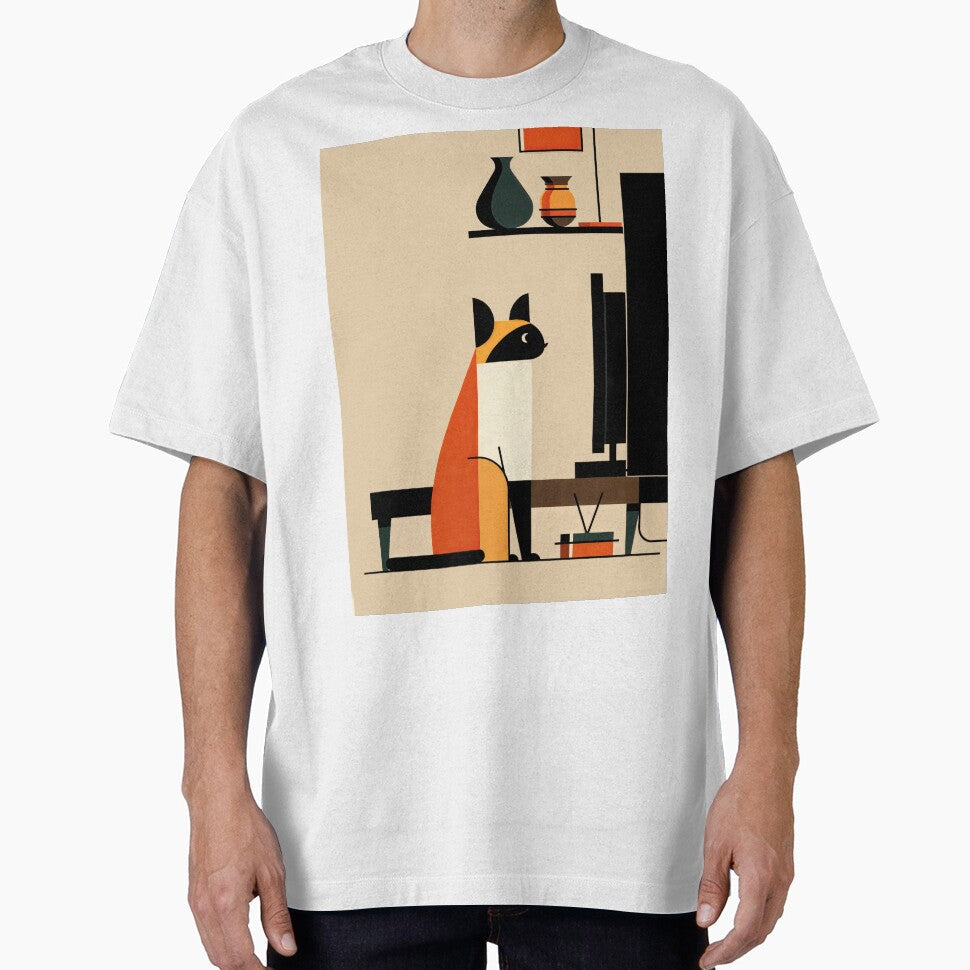 Wall Art - Postcard - Modern Minimalist Cat Geometry by ForeverPrintsOK Unisex T-shirt, Sweatshirt, Hoodie, Long Sleeve Tee - T-Shirt, Sweatshirt, Hoodie