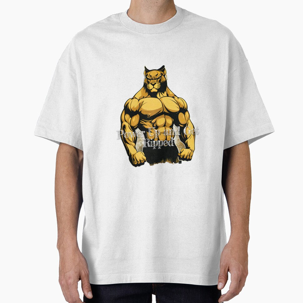 Power Up and Get RippedDesignBodybuilding Fitness Gym Workout Exercise Merch Print Design by tengamerx - T-Shirt, Sweatshirt, Hoodie