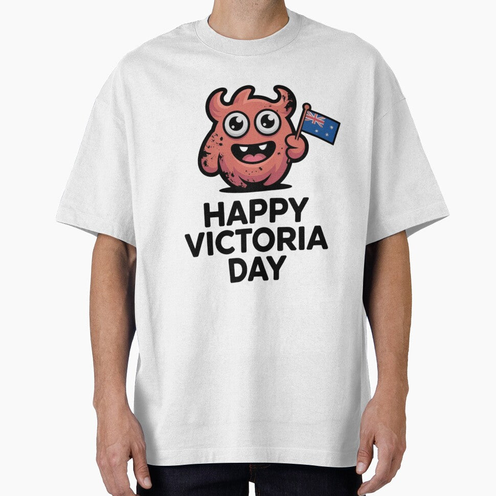 Funny Happy Victoria Day Monster Cute Patriotic Cartoon by InspiredCreatives Unisex T-shirt, Sweatshirt, Hoodie, Long Sleeve Tee - T-Shirt, Sweatshirt, Hoodie