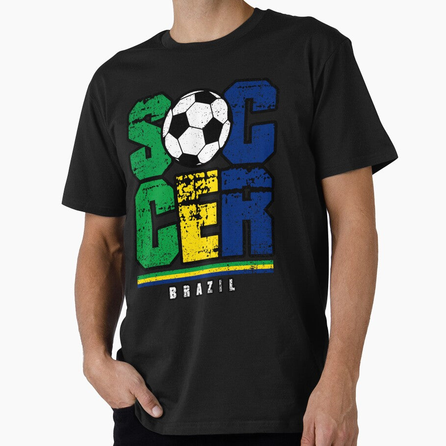SOCCER TEAMS BIG TEXT SOCCER - BRAZIL - Fans and Teams for Men and Women T-shirt by wallsandpatts - T-Shirt, Sweatshirt, Hoodie