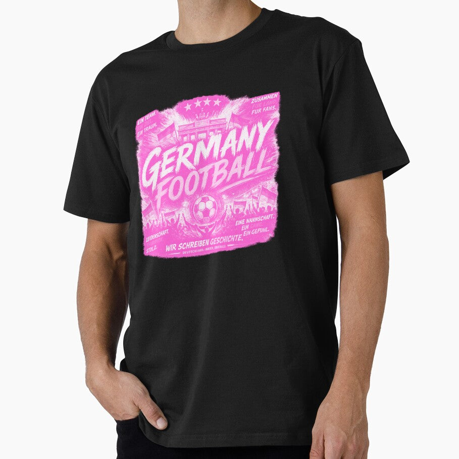 Germany Football Pink Typography Design | Modern Soccer Supporter Graphic by TKOprintdesigns - T-Shirt, Sweatshirt, Hoodie