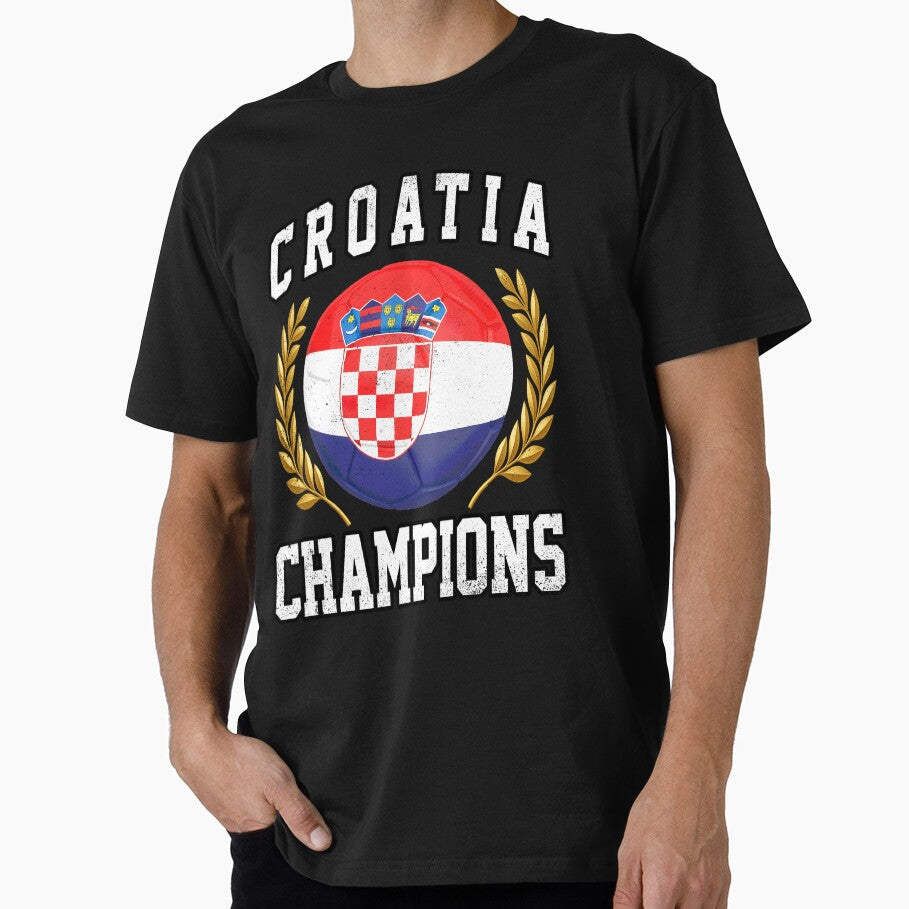 SOCCER BALL FLAG CHAMPIONS - CROATIA - Fans and Teams for Men and Women T-shirt by wallsandpatts - T-Shirt, Sweatshirt, Hoodie