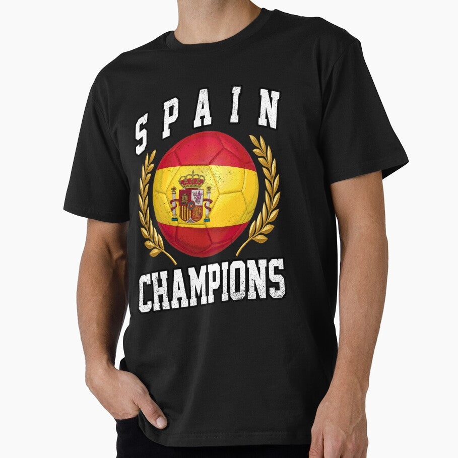SOCCER BALL FLAG CHAMPIONS - SPAIN - Fans and Teams for Men and Women T-shirt by wallsandpatts - T-Shirt, Sweatshirt, Hoodie