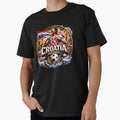 Croatia Football Badge Logo  Hardcore Soccer Fan Crest by TKOprintdesigns Unisex T-shirt, Sweatshirt, Hoodie, Long Sleeve Tee - T-Shirt, Sweatshirt, Hoodie