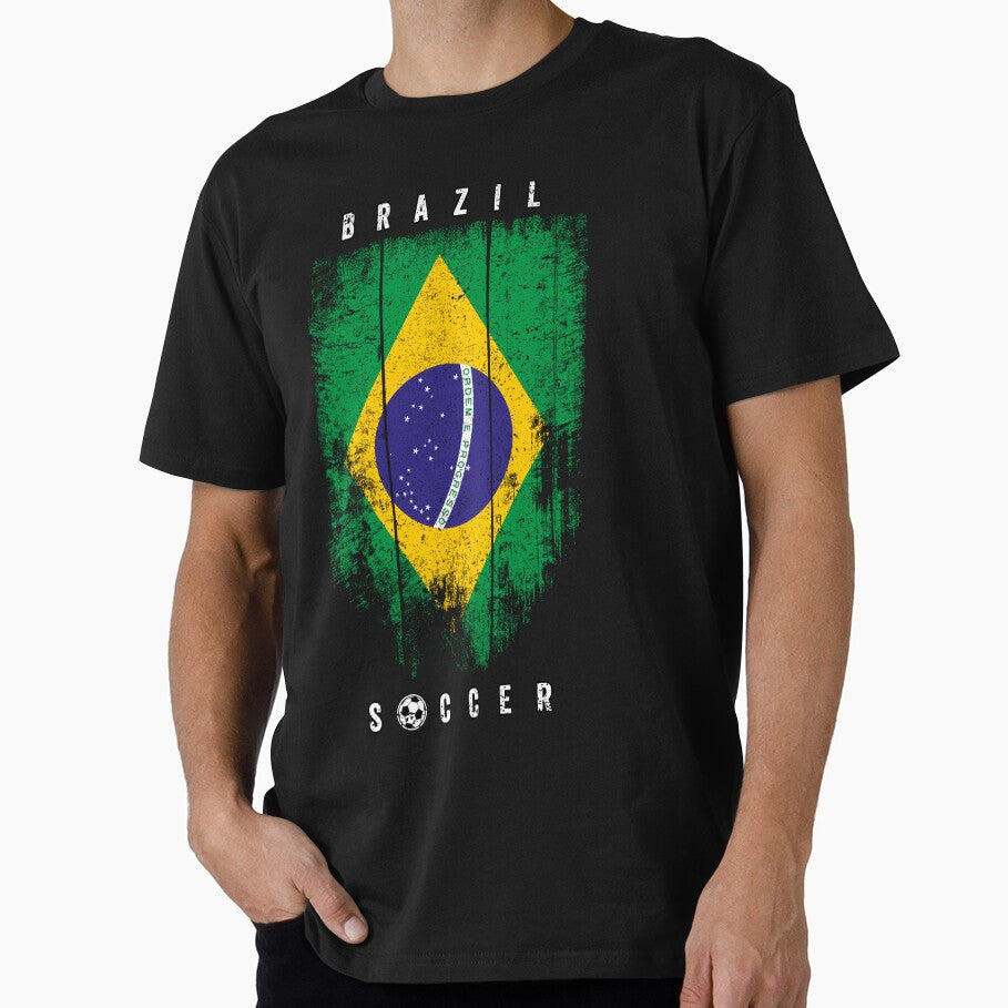 SOCCER TEAMS VERTICAL FLAG - BRAZIL - Fans and Teams for Men and Women T-shirt by wallsandpatts - T-Shirt, Sweatshirt, Hoodie