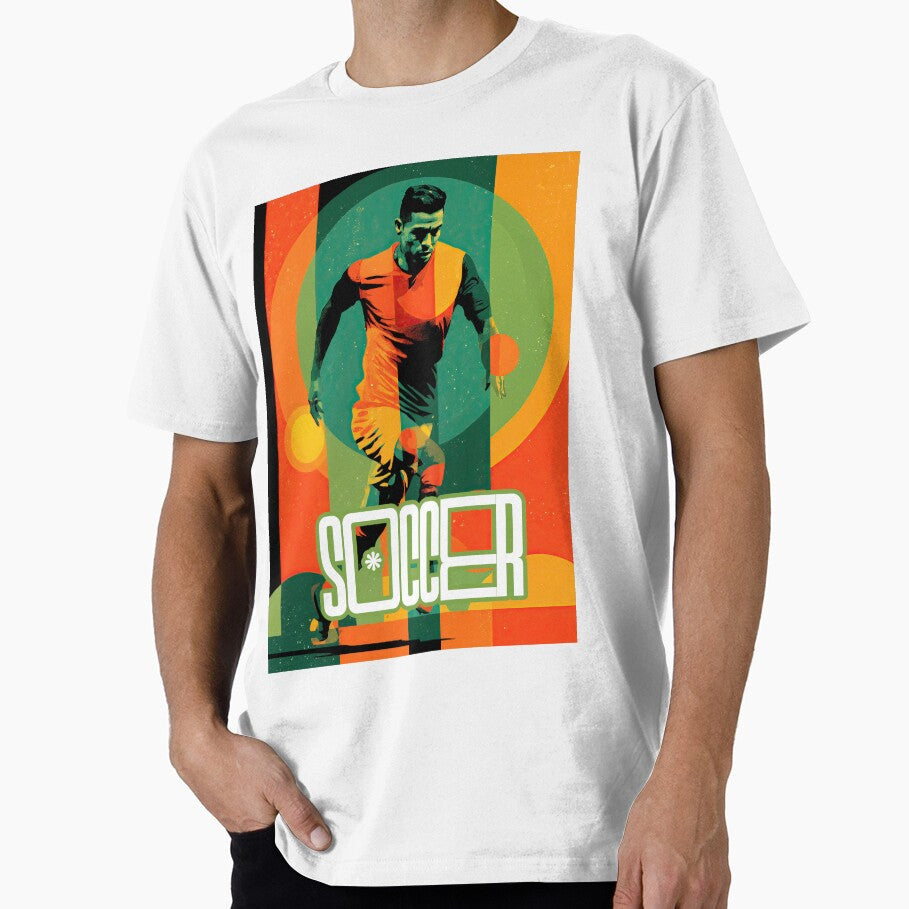 Wall Art - Postcard - Dynamic Soccer  Energy in Motion by ForeverPrintsOK Unisex T-shirt, Sweatshirt, Hoodie, Long Sleeve Tee - T-Shirt, Sweatshirt, Hoodie