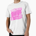 Madrid Football Pink Typography Design | City Pride Soccer Artwork | Landmark Edition by TKOprintdesigns - T-Shirt, Sweatshirt, Hoodie