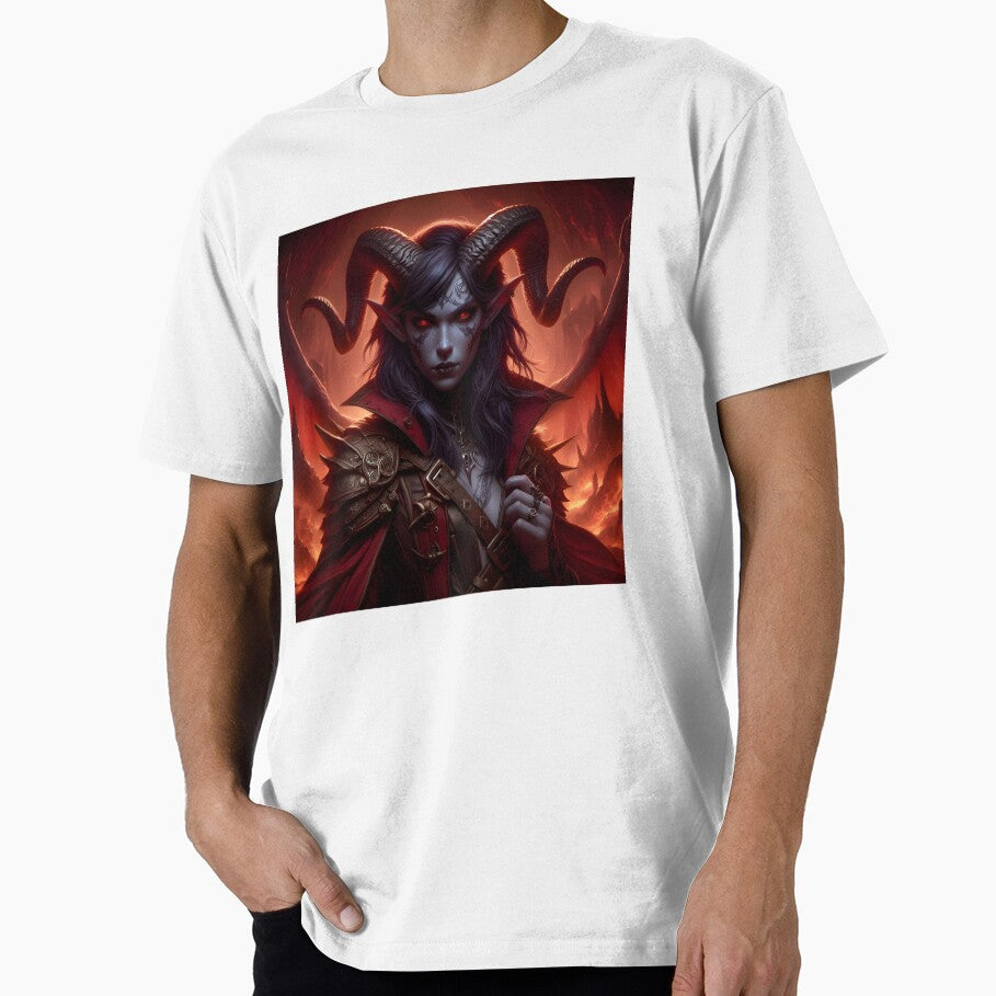 Female Tiefling Warrior by GalleryBrisArt Unisex T-shirt, Sweatshirt, Hoodie, Long Sleeve Tee - T-Shirt, Sweatshirt, Hoodie