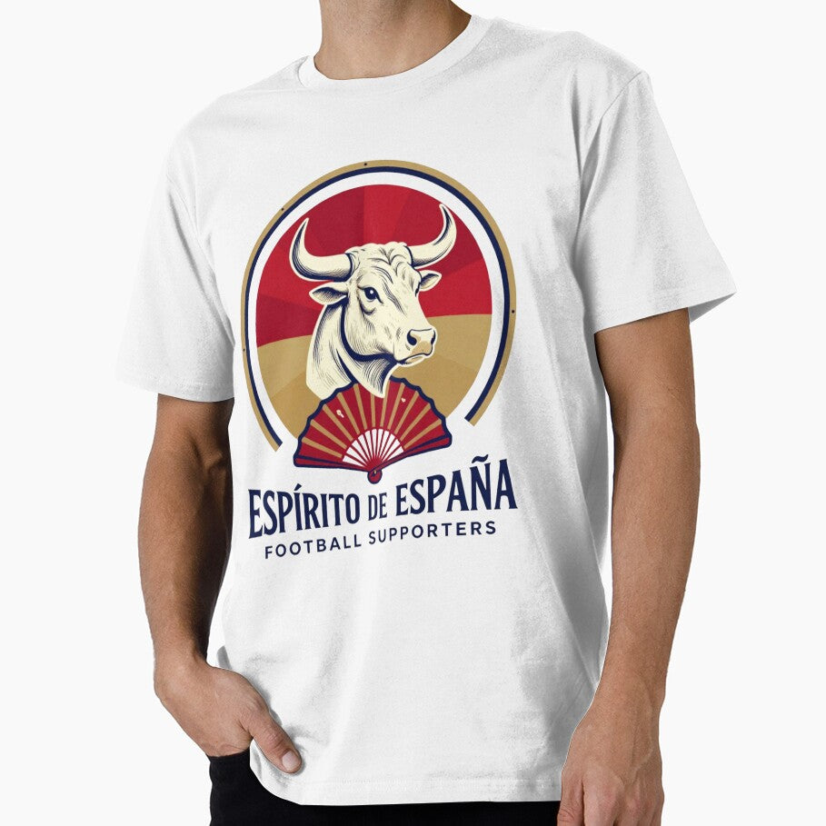Spain Supporters  Espritu de Espaa Football Fan Badge by Inner Flame Studio Unisex T-shirt, Sweatshirt, Hoodie, Long Sleeve Tee - T-Shirt, Sweatshirt, Hoodie