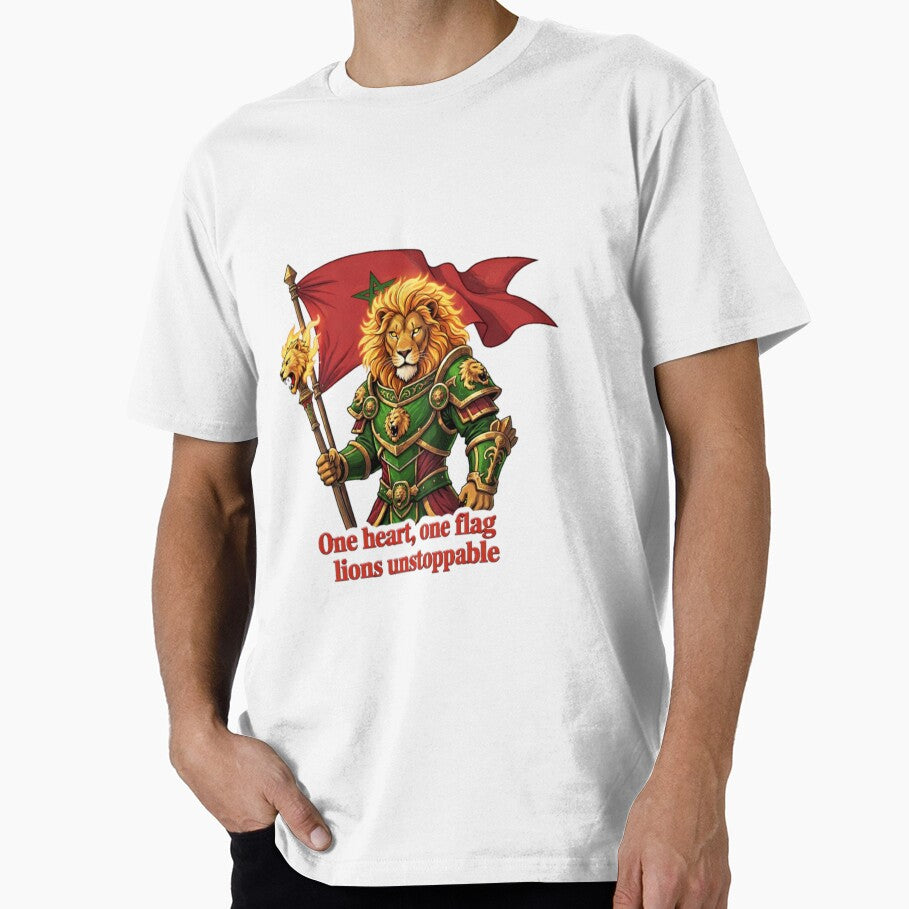 Morocco Lions Unstoppable  One Heart One Flag Moroccan Football Fan Art by MarsupilamiFans - T-Shirt, Sweatshirt, Hoodie
