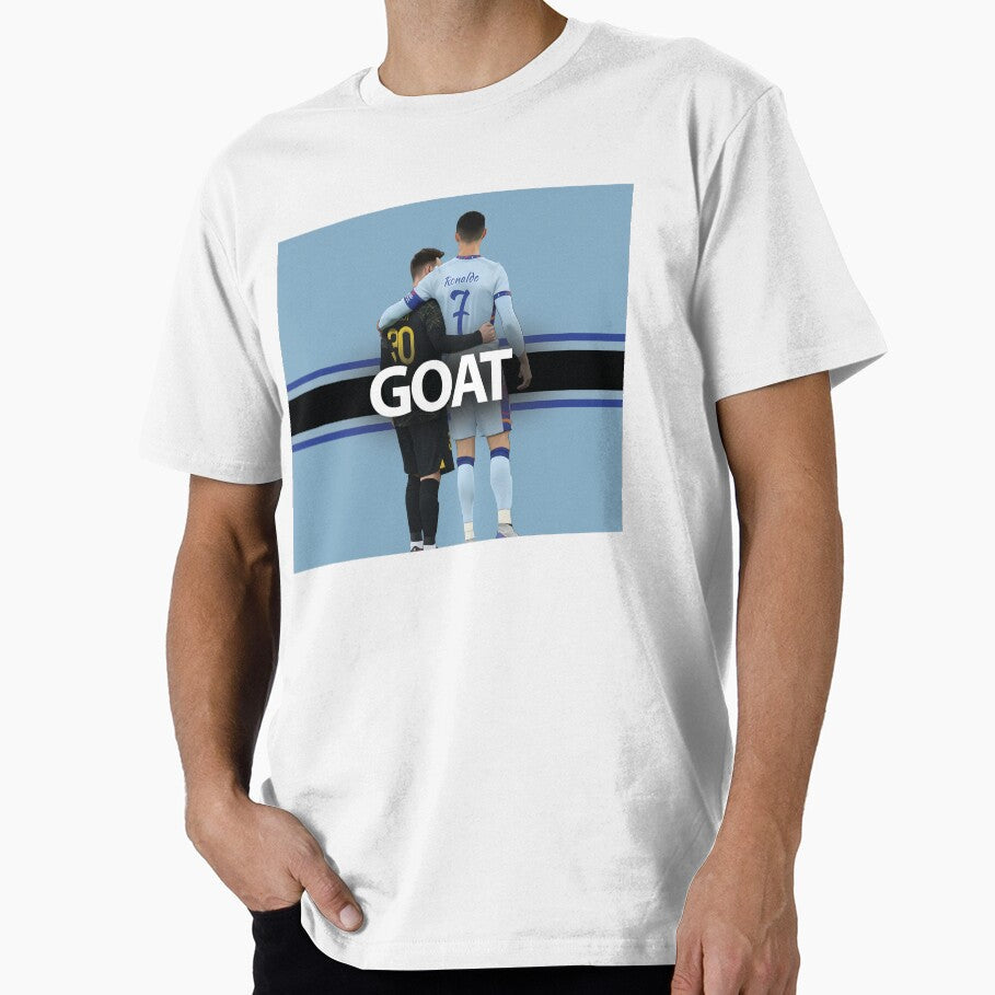The Two Goats Messi & Ronaldo by footygfx7 Unisex T-shirt, Sweatshirt, Hoodie, Long Sleeve Tee - T-Shirt, Sweatshirt, Hoodie