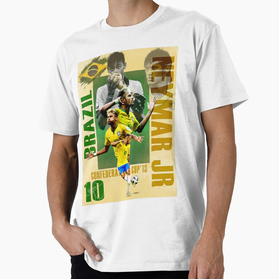 Neymar Jr Brazil World Cup Poster, Soccer Football Wall Art Print Decor by Af-RT10 Unisex T-shirt, Sweatshirt, Hoodie, Long Sleeve Tee - T-Shirt, Sweatshirt, Hoodie