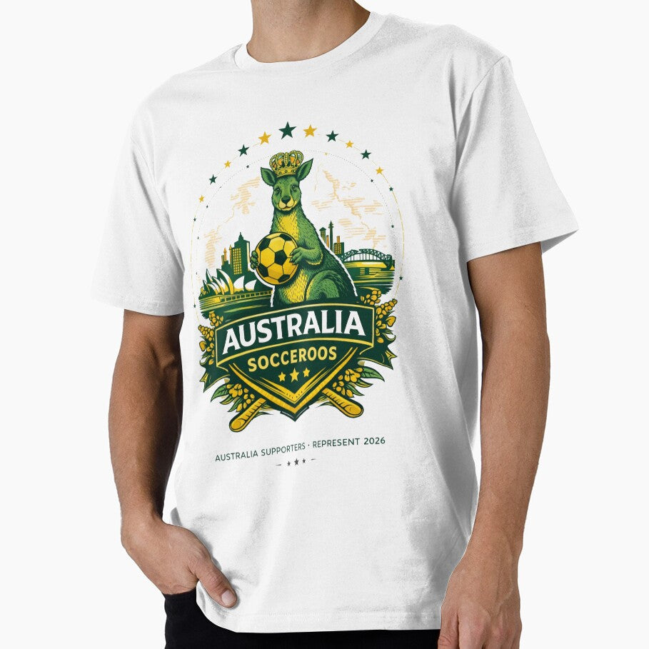 Australia Soccer Fans Vintage Kangaroo Football Design | Socceroos Style Supporters by Inner Flame Studio - T-Shirt, Sweatshirt, Hoodie