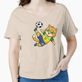 Brazil Soccer Cat Bicycle Kick  Canarinho Number 11 Cartoon by David Mateo ArtWorks Unisex T-shirt, Sweatshirt, Hoodie, Long Sleeve Tee - T-Shirt, Sweatshirt, Hoodie